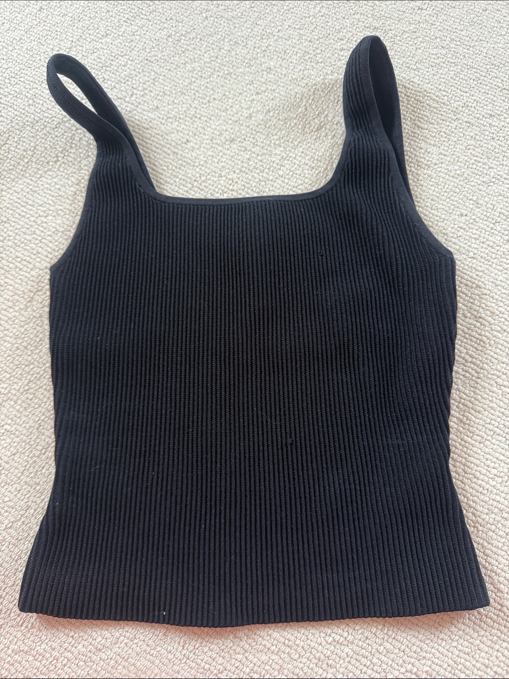 Aritzia Black Ribbed Square-Neck Tank